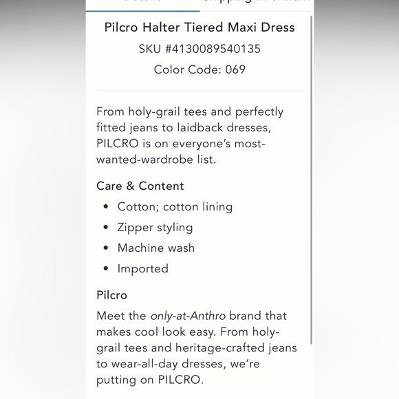 🌟LAST ONE🌟 Anthropologie NWT Pilcro Halter Tiered Maxi Dress size S. - Picture 6 of 16